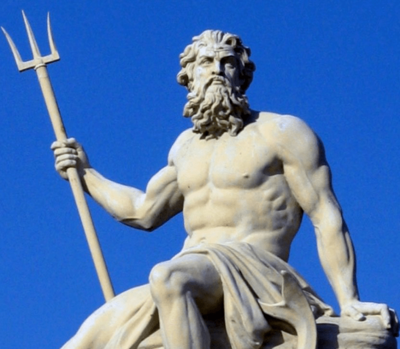 Ancient Greek statue of Poseidon.